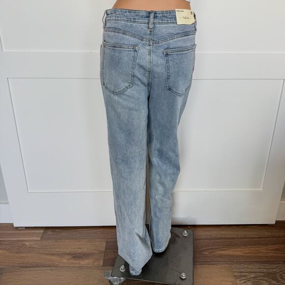 NWT-Francesca’s TGLA, Mid-Rise Straight Leg Jean w/ Pink Piping, Womens Size 26 - Picture 5 of 9